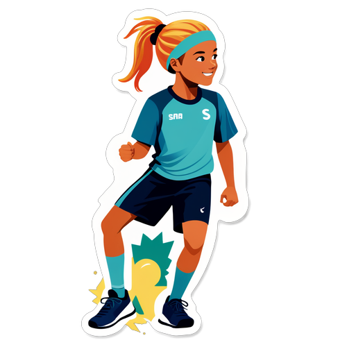 Inspirerande sticker med Sanna Lundell för unga idrottare