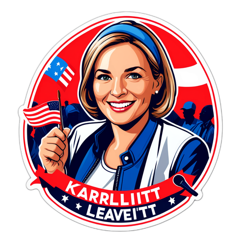 Karoline Leavitt med politisk rally baggrund