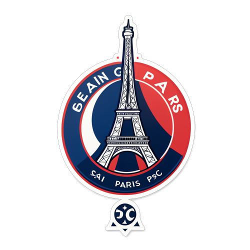 Sticker z logo Paris Saint-Germain i Wieżą Eiffla