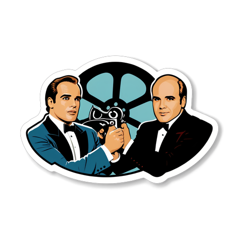 Glimpse the Past: Retro Sticker with Billy Zane and Marlon Brando That's a Must-Have for Film Lovers!