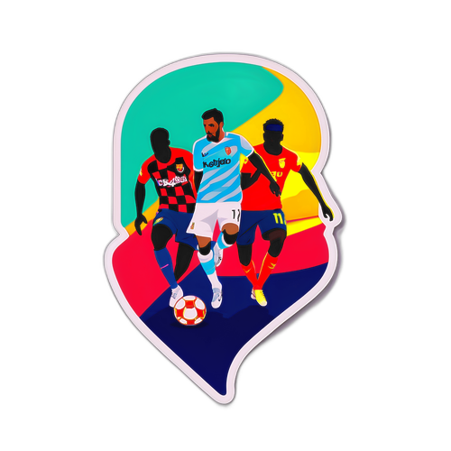 La Liga samolepka: dynamický design se siluetami hráčů v akci