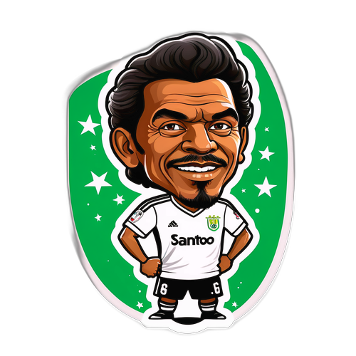 サントスFCを応援するスタイルのキャラクターイラスト