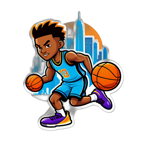 Enerhikong Karakter ng Basketbol na Nagtatakbo