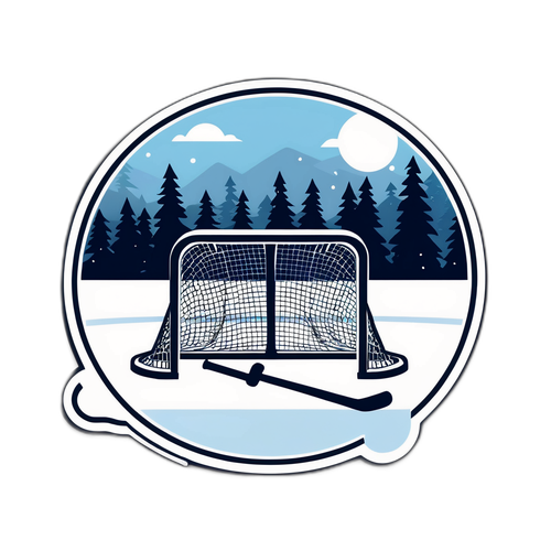 Hockeymål i vinterskogen