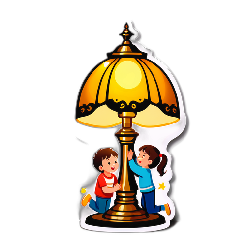 孩子們的銅燈祝福場景