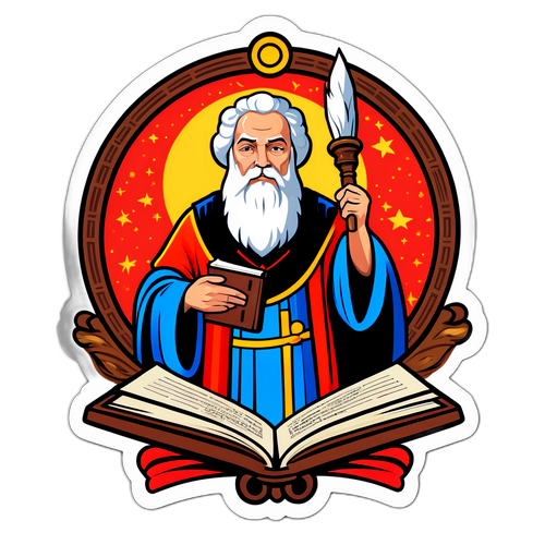 Стефанчук з книгою законів, символ мудрості