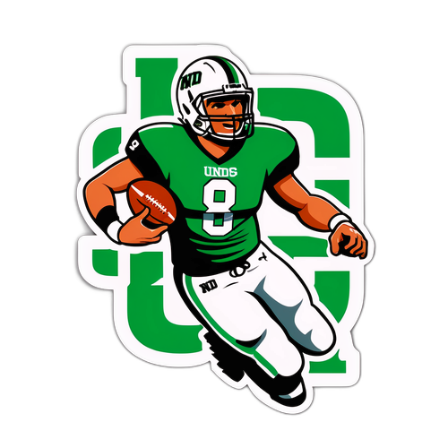 Vibrant UND Football Motivational Sticker