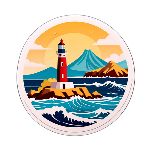 Μινιμαλιστικό αυτοκόλλητο: Ακτογραμμή Πειραιά