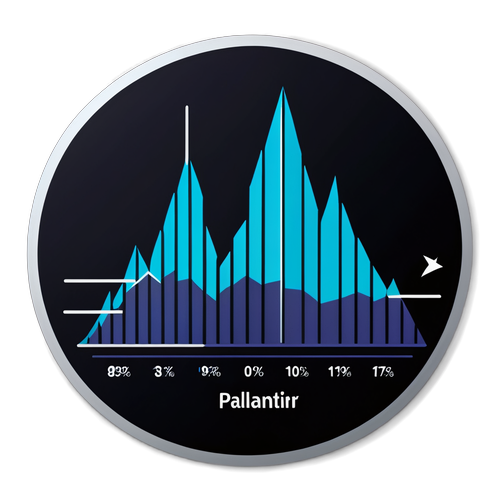 Modernt design av aktiemarknadsgraf med Palantirs logotyp