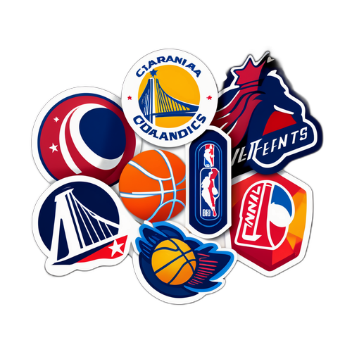 Kaakit-akit na sticker na nagpapakita ng mga laro ng NBA ngayon