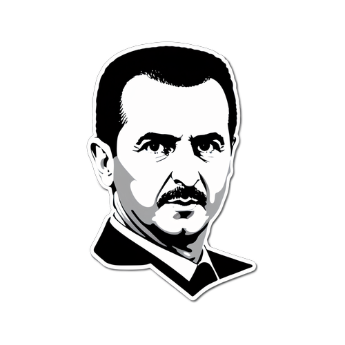 Aufkleber mit der Aufschrift 'Homs' und dem Bild von Bashar al-Assad