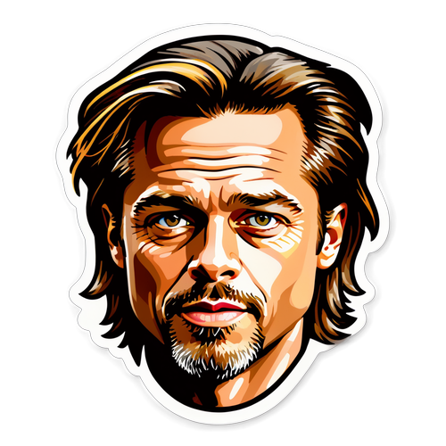 Stilfullt Klistremerke av Brad Pitt