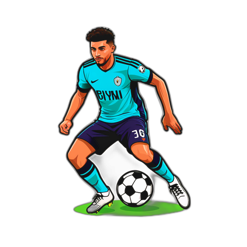 Stika ya Rayan Cherki ak dribbling na mpira wa miguu