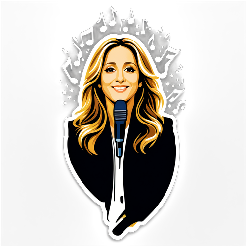 Elegante sticker van Lara Fabian in concert