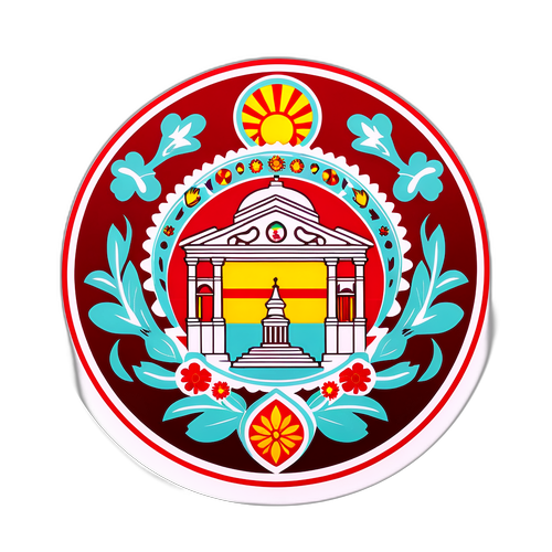 Наліпка з національними символами ромів, що випромінюють гордість та традиції