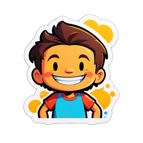 Стикер с улыбающимся Максом