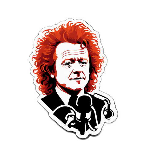 Stylisierte Porträt-Aufkleber von Mick Hucknall