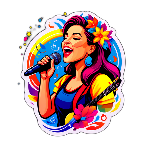Sticker artistic cu Loredana Groza cântând