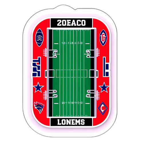 Une sticker illustrant un terrain de football américain vu du dessus