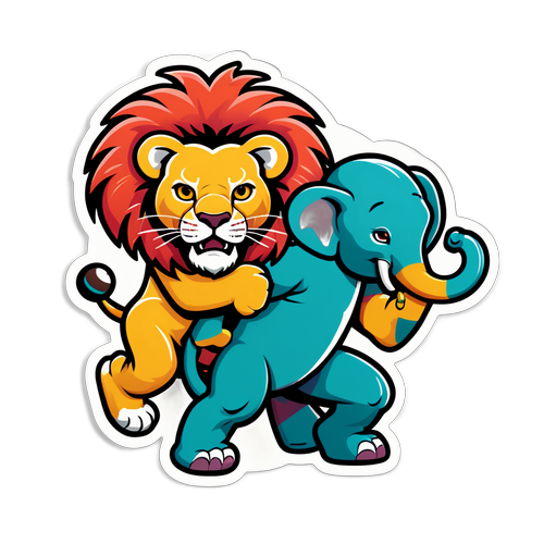 Sticker ya Simba na Tembo