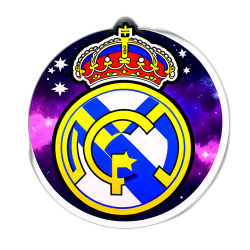 Autocolant pentru fanii Real Madrid cu tematică galactică