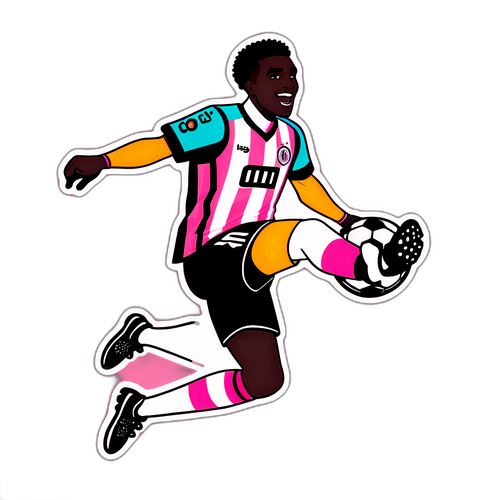 Người chơi bóng đá hoạt hình từ Charlotte nhảy lên trong sự phấn khích