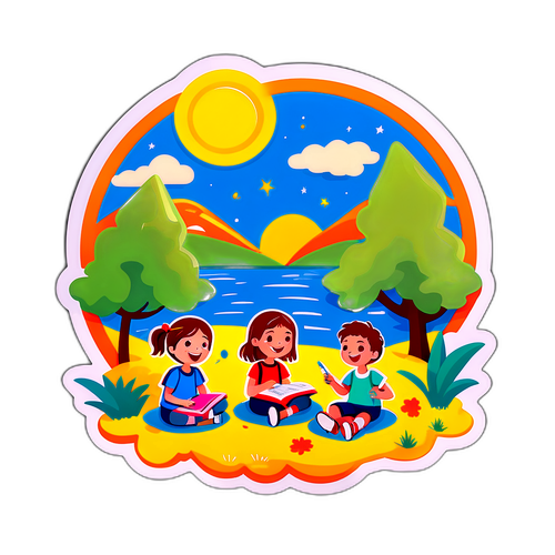 स्कूल की छुट्टी का मजेदार स्टिकर