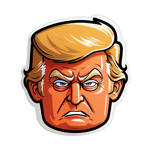 Élément graphique du visage de Donald Trump en style cartoon