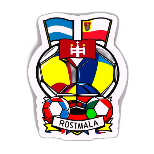 Autocolant artistic dedicat meciului România-Austria