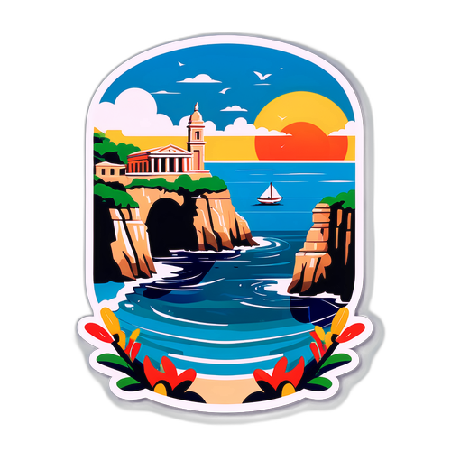 En malerisk maltesisk kystlinje med et historisk tempel