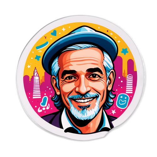 מדבקה צבעונית של אבי חי שטרן