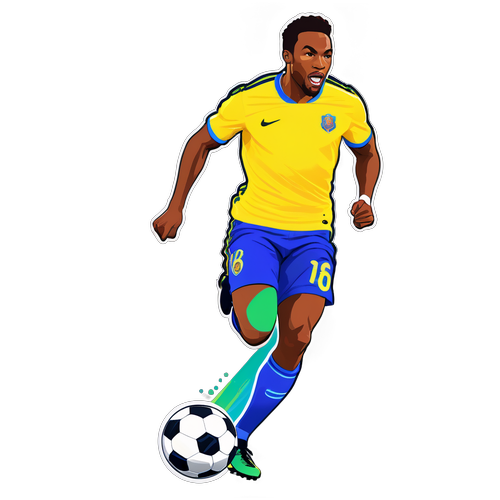 En klistermärke av Bryan Mbeumo som sprintar ner för planen