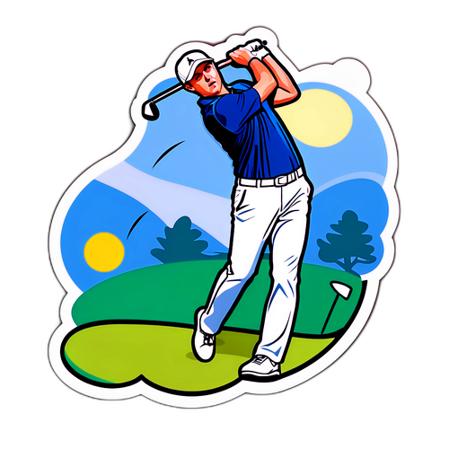 Playful Golf Swing Sticker