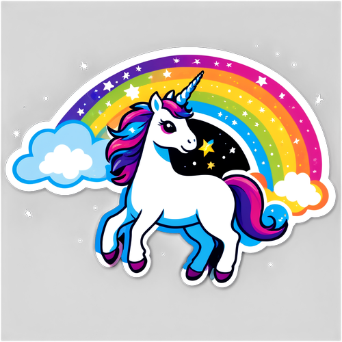 Unleash Your Imagination: The Magical Unicorn Taking Flight Over a Rainbow of Dreams!