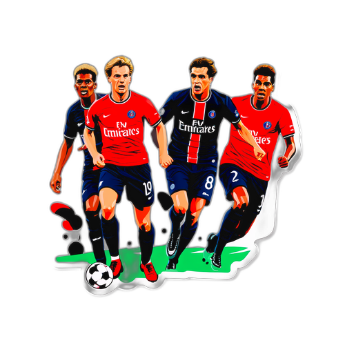 Vintage-stil klistremerke av dramatisk øyeblikk fra Leverkusen vs. PSG