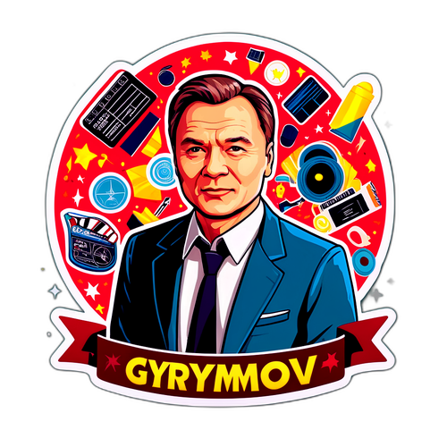 Стикер с Юрием Грымовым как креативным директором