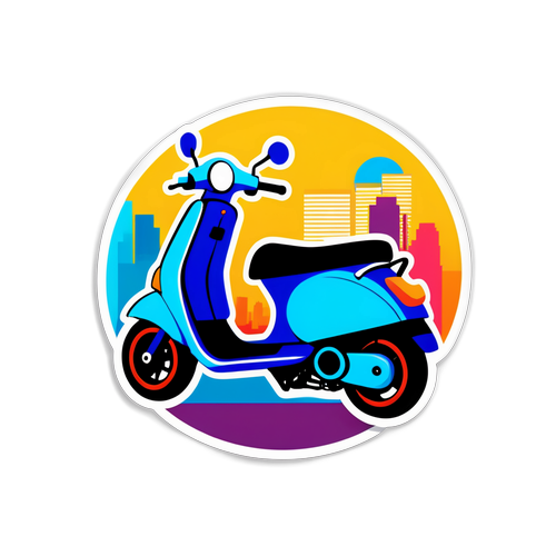 Barevný skútr s trendy grafikou