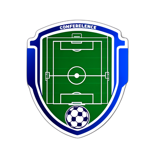 Fodboldbanedesign med Conference League-logo