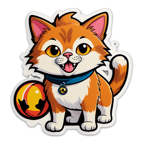 Şirin Kedi ve Köpek Sticker Tasarımı