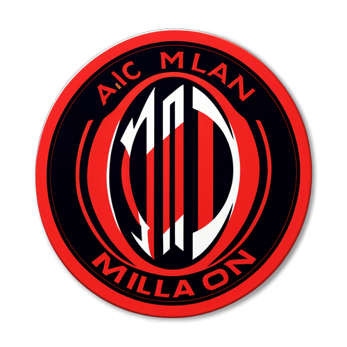 Sticker AC Milan: Biểu Tượng Đam Mê Trên Nền Đỏ Đen