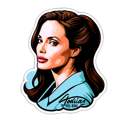 Autocolant artistic cu Angelina Jolie