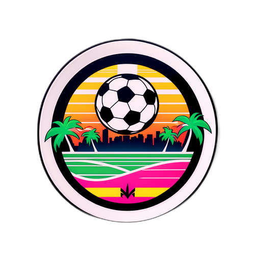 İkonik Inter Miami Logolu Futbol Sticker