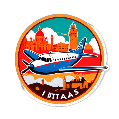 Adesivo retro per celebrazione di Ita Airways