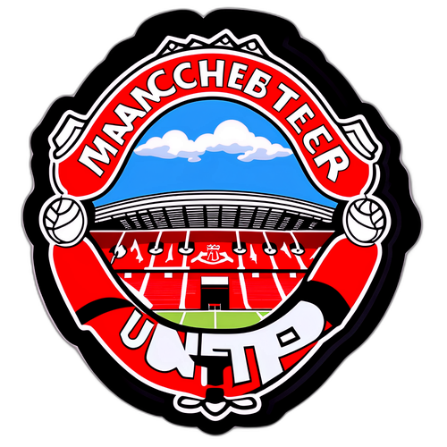 Sticker ya Manchester United: Old Trafford na Mashabiki Wakiadhimisha