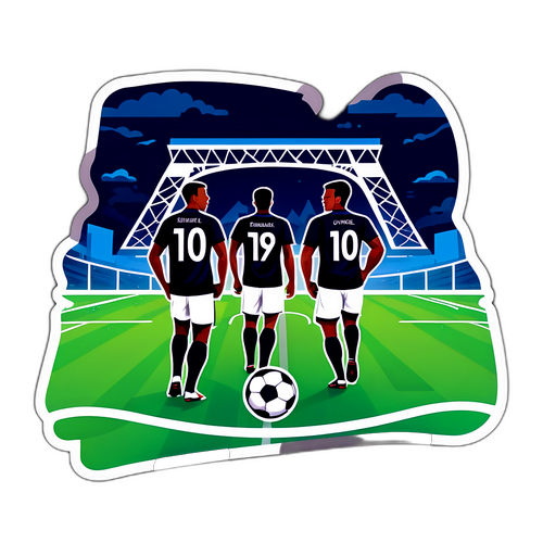 Sticker Dinamis: Paris di Latar Belakang Lapangan Sepak Bola