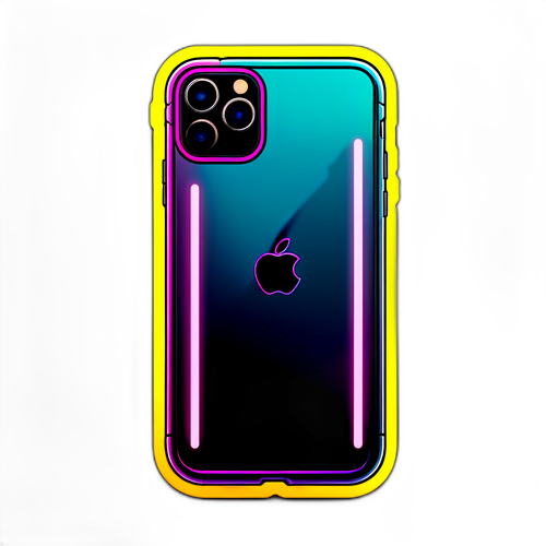 Stickers przedstawiające futurystyczny styl Apple iPhone 17 Pro Max z neonowymi akcentami