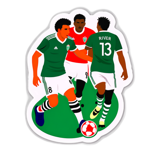 Intense Rivalry: Palmeiras vs River Plate Match Sticker