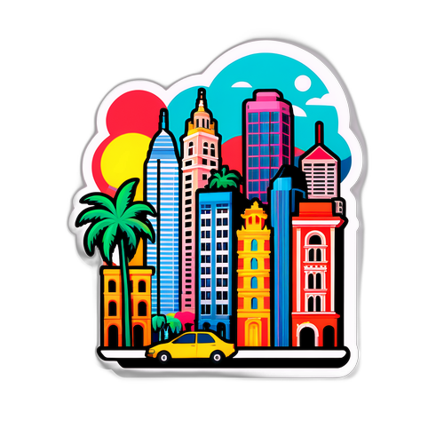 São Paulo Şehir Manzarası Stickerı