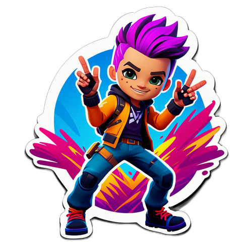 Playful Fortnite Character Sticker