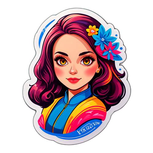 Kolorowy sticker z Kattrzyną Sokołowską